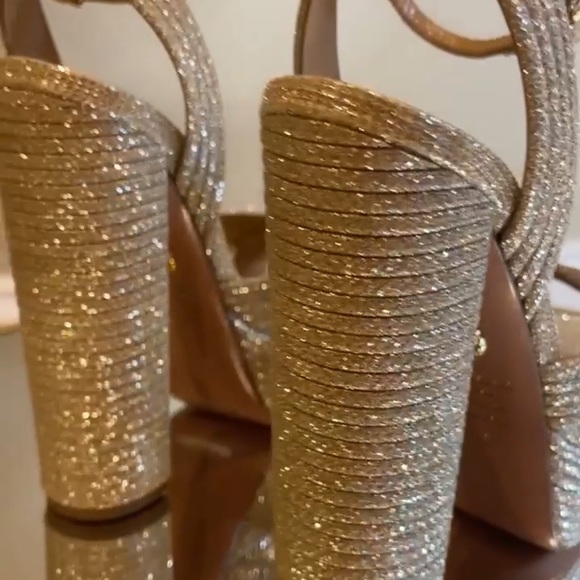Aquazzura Sundance 140 Glitter platform heeled sandals size 38 - Picture 4 of 17